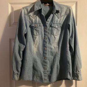 Stonewash wrangler Denim snap buttons shirt